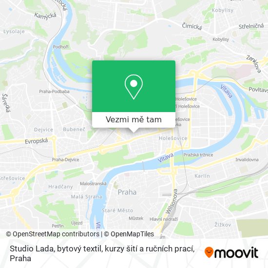 Studio Lada, bytový textil, kurzy šití a ručních prací mapa