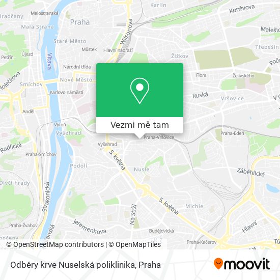 Odběry krve Nuselská poliklinika mapa