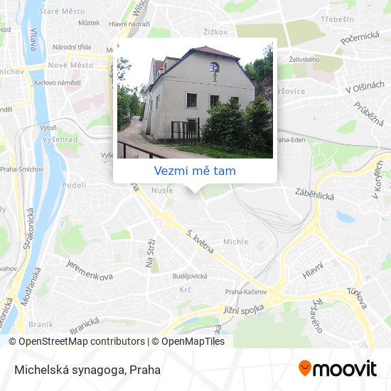 Michelská synagoga mapa