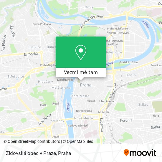 Židovská obec v Praze mapa