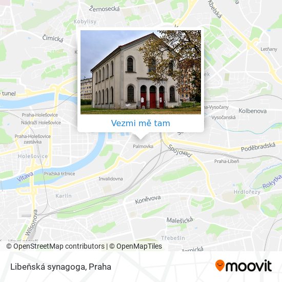 Libeňská synagoga mapa