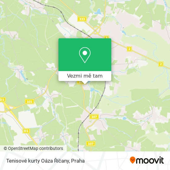 Tenisové kurty Oáza Říčany mapa