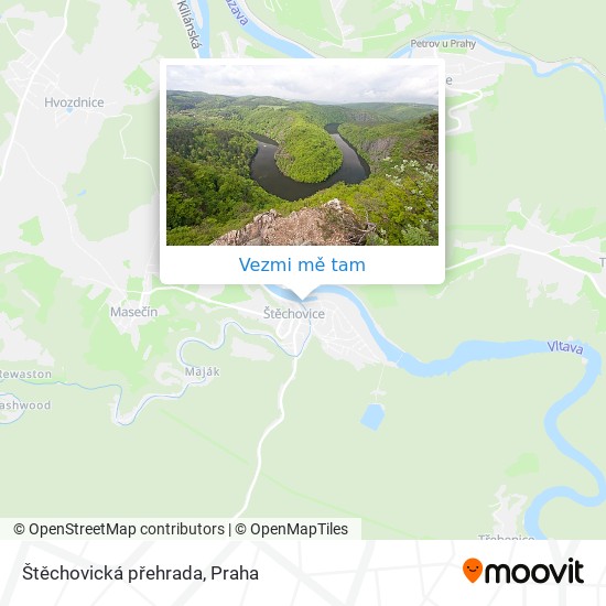Štěchovická přehrada mapa