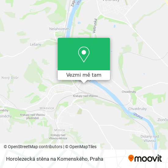 Horolezecká stěna na Komenského mapa