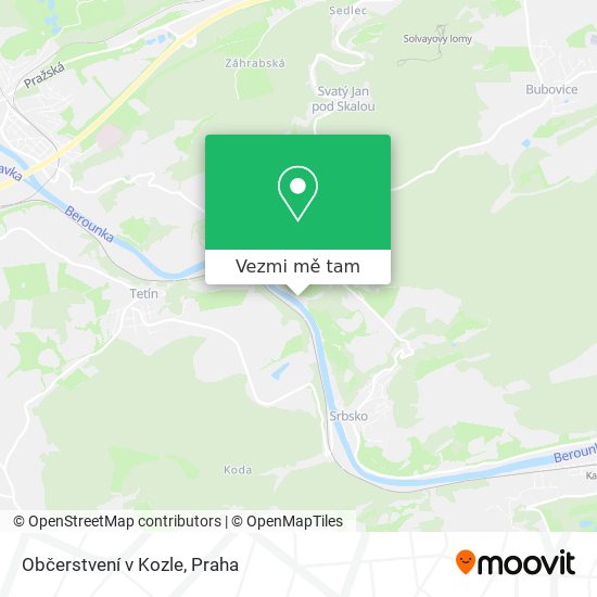 Občerstvení v Kozle mapa