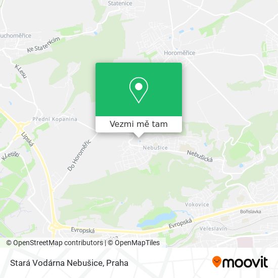 Stará Vodárna Nebušice mapa