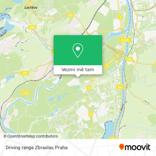 Driving range Zbraslav mapa
