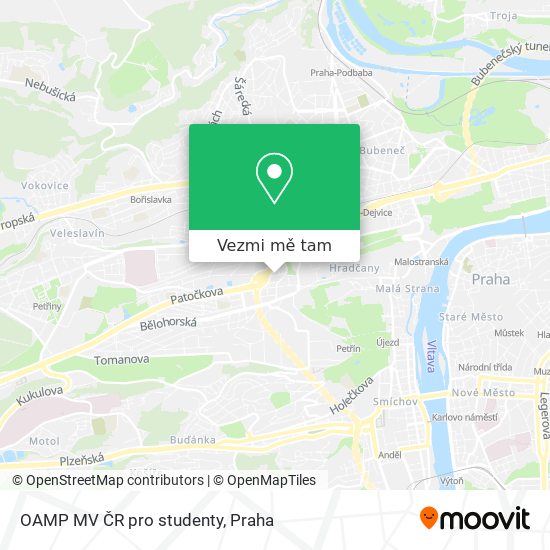 OAMP MV ČR pro studenty mapa