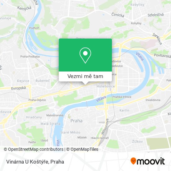 Vinárna U Koštýře mapa