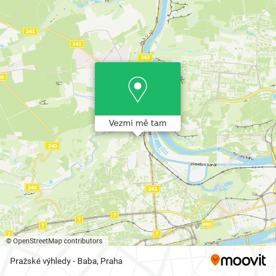 Pražské výhledy - Baba mapa