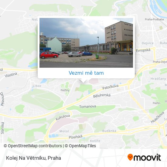 Kolej Na Větrníku mapa