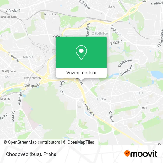 Chodovec (bus) mapa