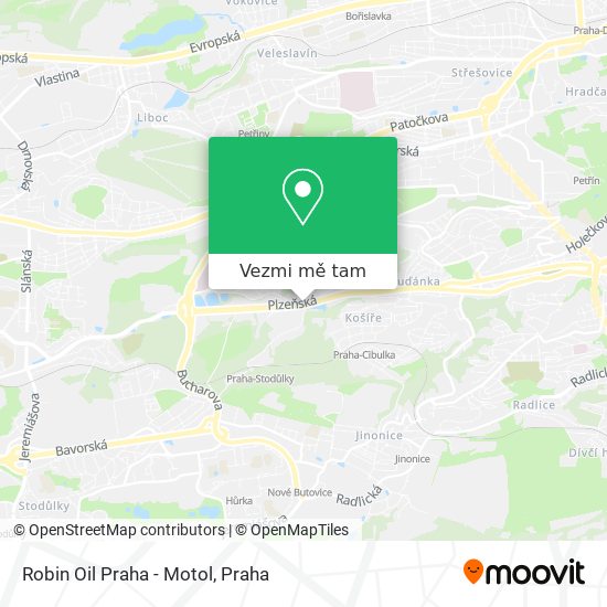 Robin Oil Praha - Motol mapa
