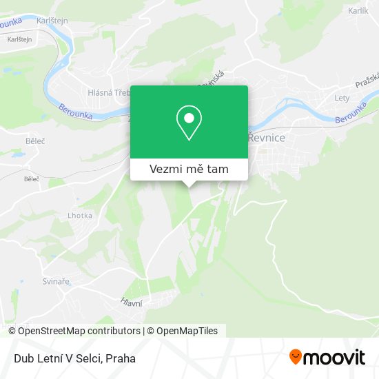 Dub Letní V Selci mapa