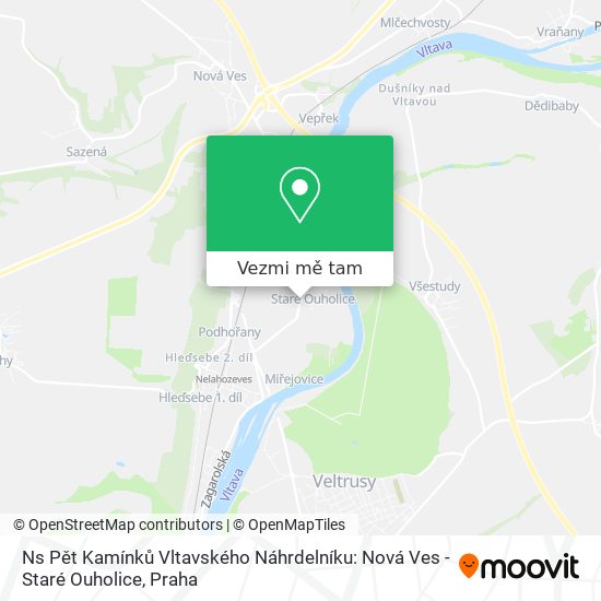 Ns Pět Kamínků Vltavského Náhrdelníku: Nová Ves - Staré Ouholice mapa