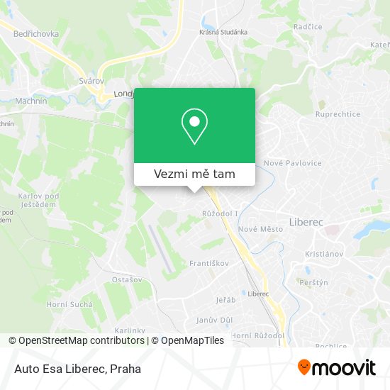 Auto Esa Liberec mapa