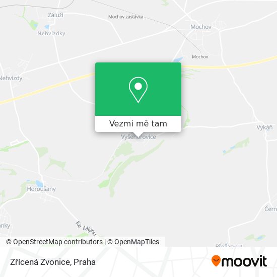 Zřícená Zvonice mapa