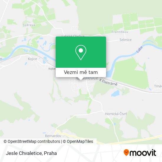 Jesle Chvaletice mapa