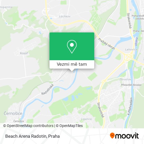 Beach Arena  Radotín mapa