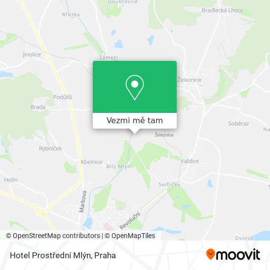 Hotel Prostřední Mlýn mapa