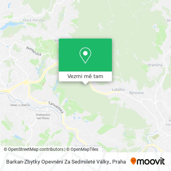 Barkan-Zbytky Opevnění Za Sedmileté Války. mapa