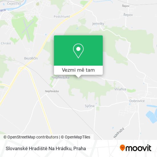 Slovanské Hradiště Na Hrádku mapa