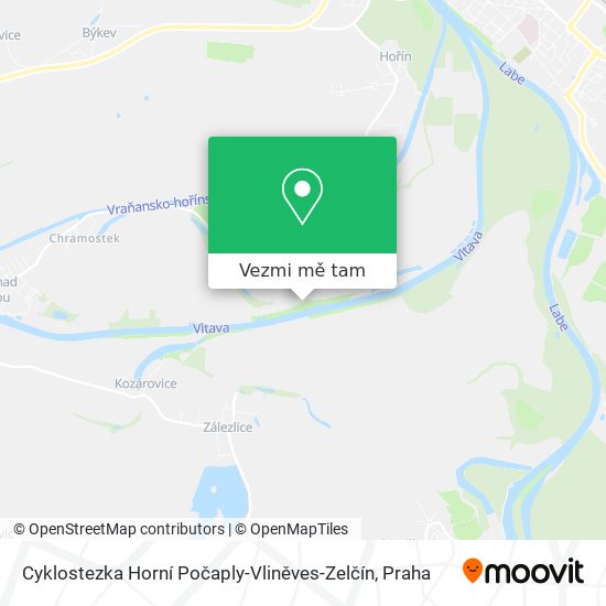 Cyklostezka Horní Počaply-Vliněves-Zelčín mapa