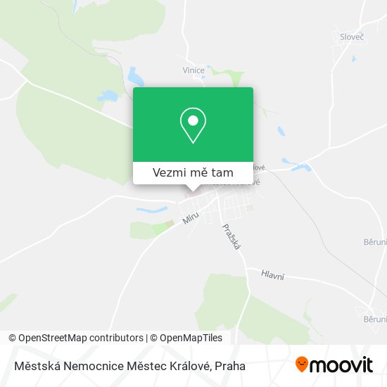 Městská Nemocnice Městec Králové mapa