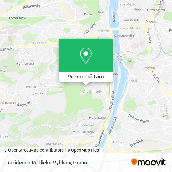 Rezidence Radlické Výhledy mapa