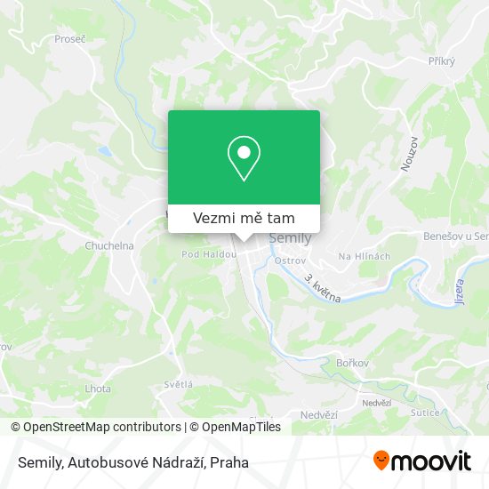 Semily, Autobusové Nádraží mapa