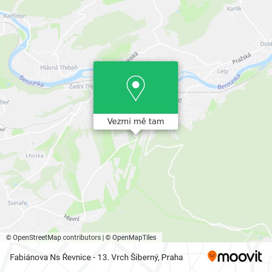 Fabiánova Ns Řevnice - 13. Vrch Šiberný mapa