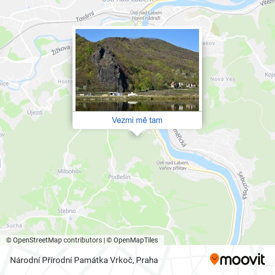 Národní Přírodní Památka Vrkoč mapa