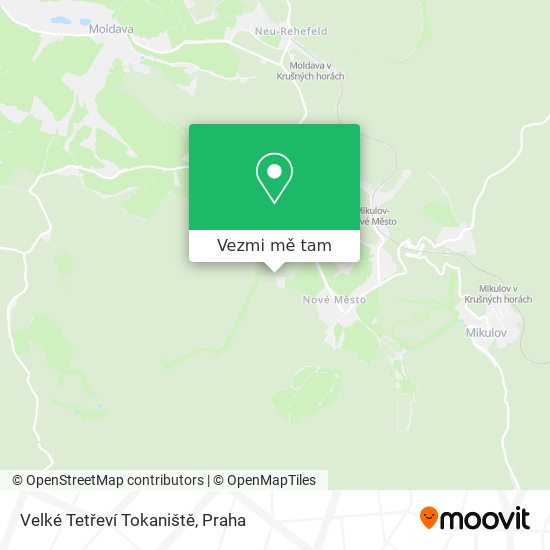 Velké Tetřeví Tokaniště mapa