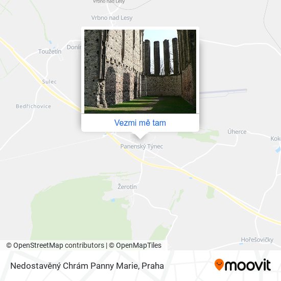 Nedostavěný Chrám Panny Marie mapa