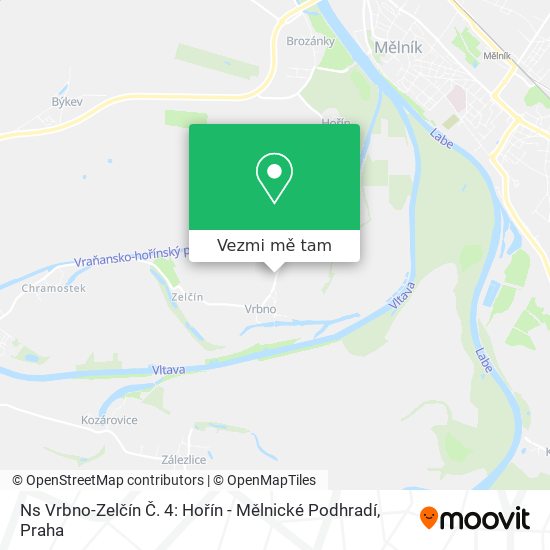 Ns Vrbno-Zelčín Č. 4: Hořín - Mělnické Podhradí mapa