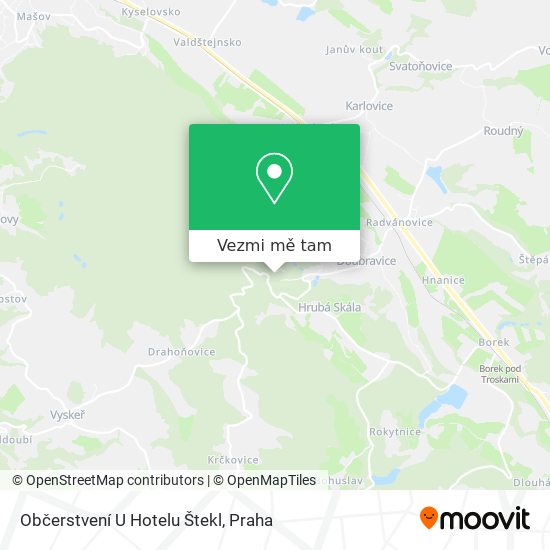 Občerstvení U Hotelu Štekl mapa