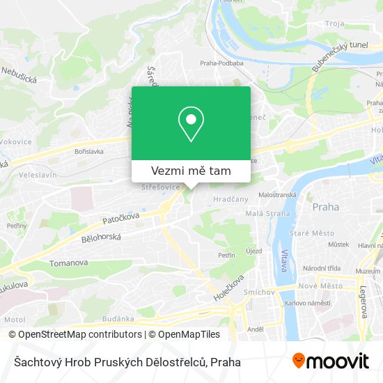 Šachtový Hrob Pruských Dělostřelců mapa