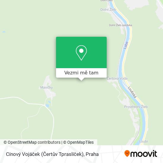 Cínový Vojáček (Čertův Tpraslíček) mapa