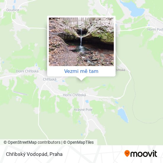 Chřibský Vodopád mapa