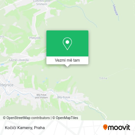 Kočičí Kameny mapa