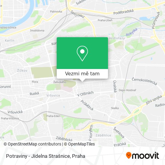 Potraviny - Jídelna Strašnice mapa
