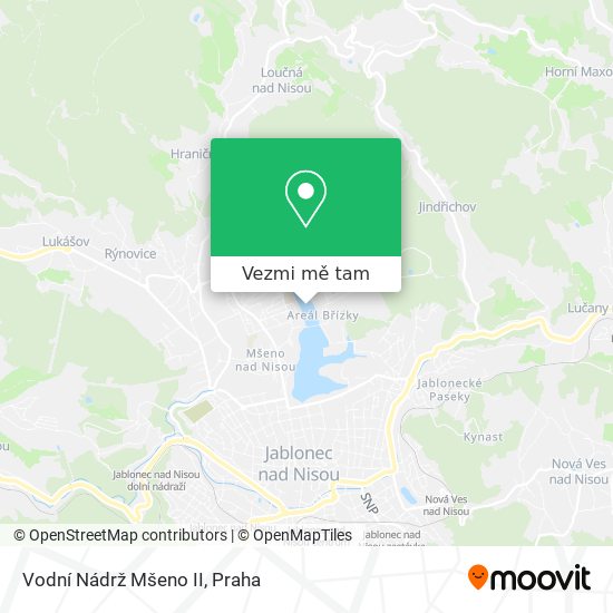 Vodní Nádrž Mšeno II mapa