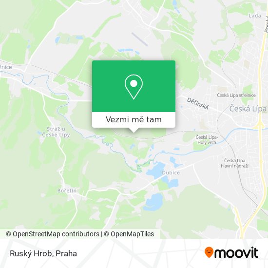 Ruský Hrob mapa