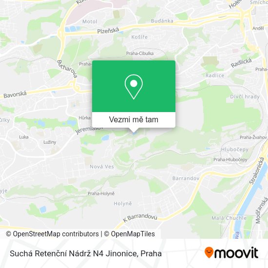 Suchá Retenční Nádrž N4 Jinonice mapa