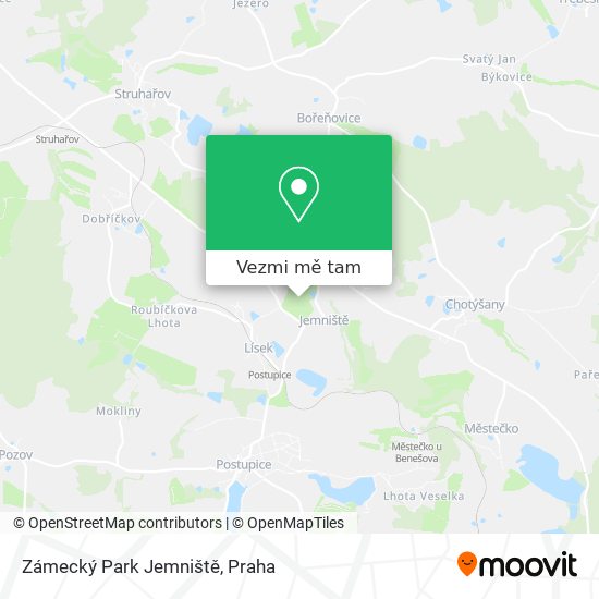 Zámecký Park Jemniště mapa