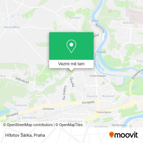 Hřbitov Šárka mapa
