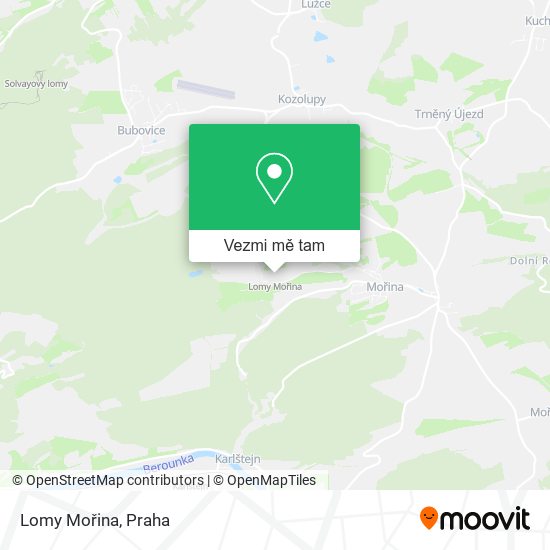 Lomy Mořina mapa