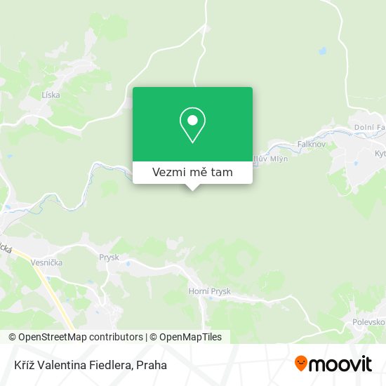 Kříž Valentina Fiedlera mapa