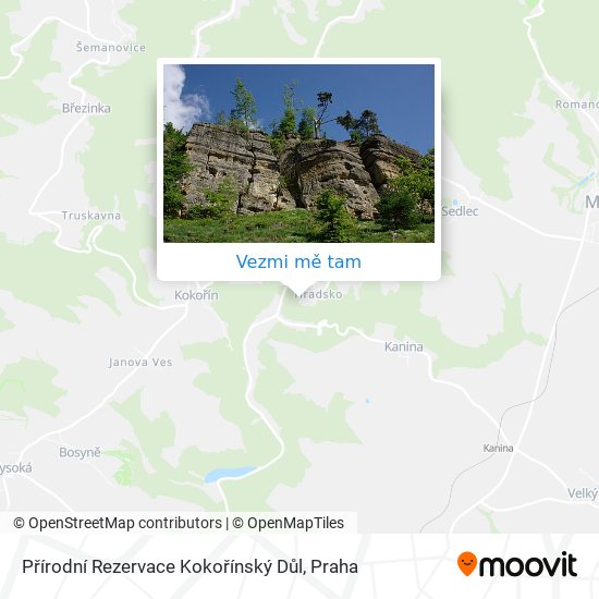 Přírodní Rezervace Kokořínský Důl mapa