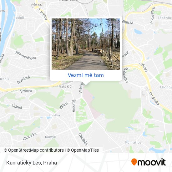 Kunratický Les mapa